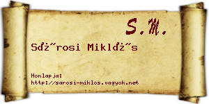 Sárosi Miklós névjegykártya