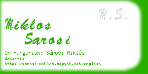 miklos sarosi business card